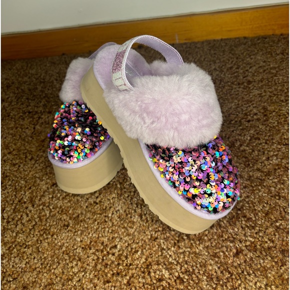 Chunky Funkette Sequin Ugg Slippers - Picture 2 of 7